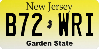 NJ license plate B72WRI