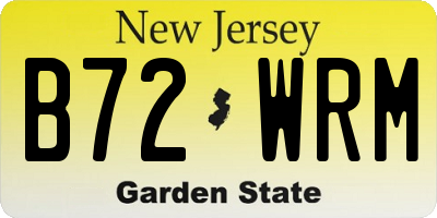 NJ license plate B72WRM