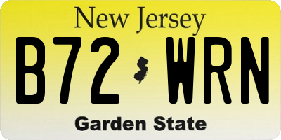 NJ license plate B72WRN