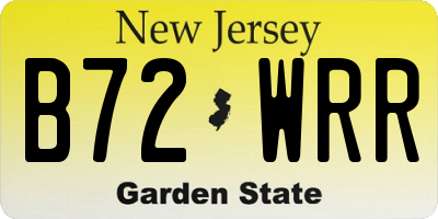 NJ license plate B72WRR