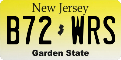 NJ license plate B72WRS
