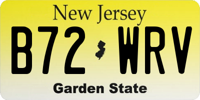 NJ license plate B72WRV