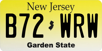 NJ license plate B72WRW