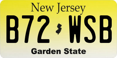 NJ license plate B72WSB