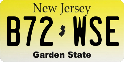 NJ license plate B72WSE