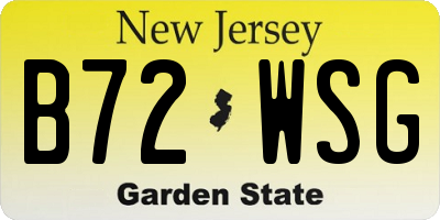 NJ license plate B72WSG