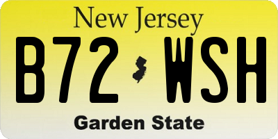 NJ license plate B72WSH