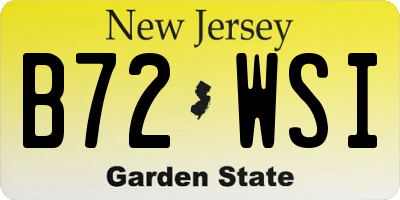 NJ license plate B72WSI