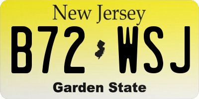 NJ license plate B72WSJ