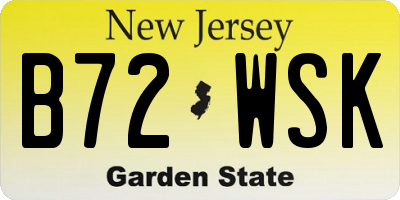 NJ license plate B72WSK