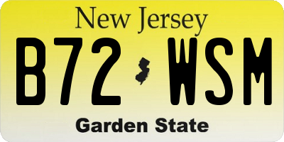 NJ license plate B72WSM
