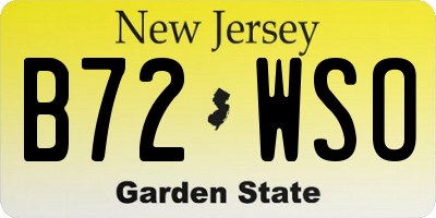 NJ license plate B72WSO