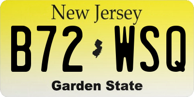 NJ license plate B72WSQ