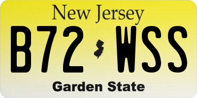 NJ license plate B72WSS