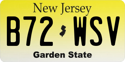 NJ license plate B72WSV