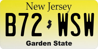 NJ license plate B72WSW