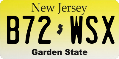 NJ license plate B72WSX