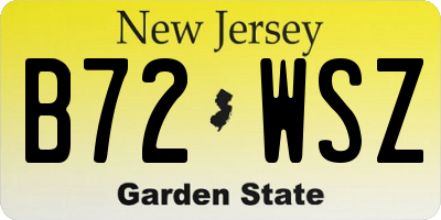 NJ license plate B72WSZ