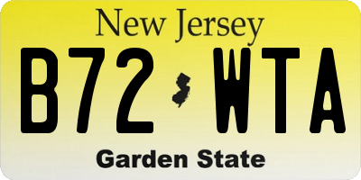 NJ license plate B72WTA