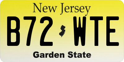 NJ license plate B72WTE