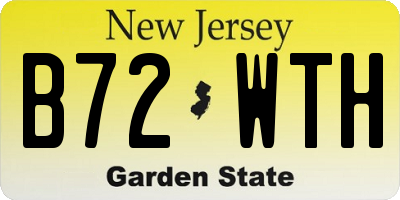 NJ license plate B72WTH