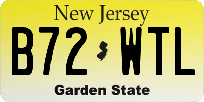 NJ license plate B72WTL