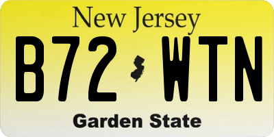 NJ license plate B72WTN