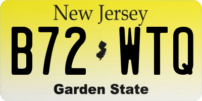 NJ license plate B72WTQ