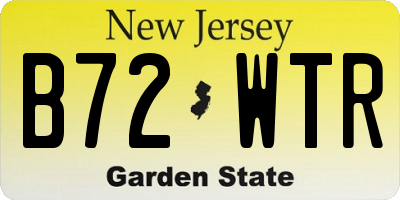 NJ license plate B72WTR