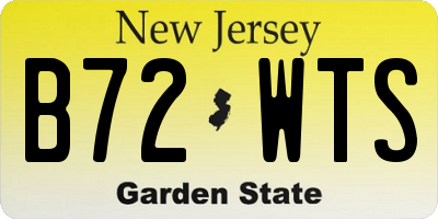 NJ license plate B72WTS