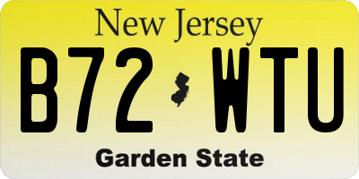 NJ license plate B72WTU