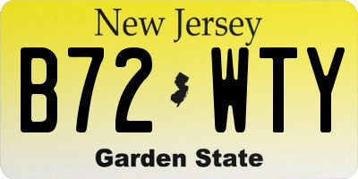 NJ license plate B72WTY