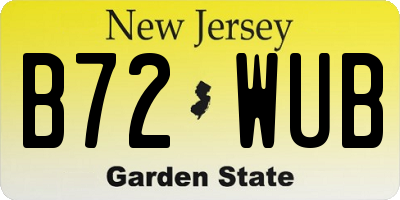 NJ license plate B72WUB