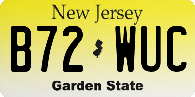 NJ license plate B72WUC