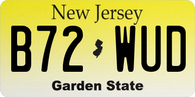 NJ license plate B72WUD