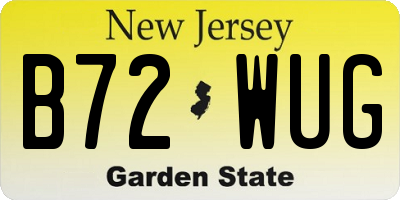 NJ license plate B72WUG