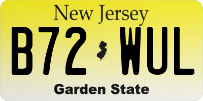NJ license plate B72WUL