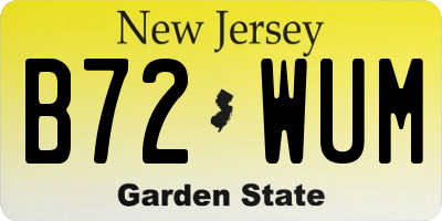 NJ license plate B72WUM