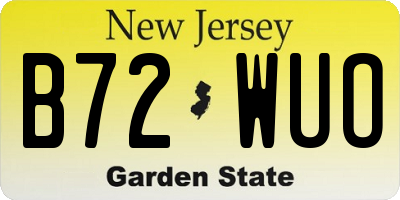 NJ license plate B72WUO