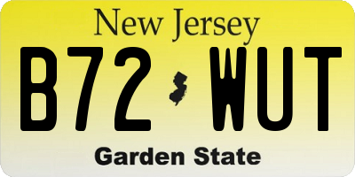 NJ license plate B72WUT