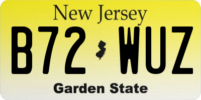 NJ license plate B72WUZ