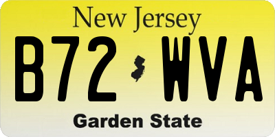 NJ license plate B72WVA