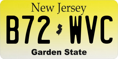 NJ license plate B72WVC