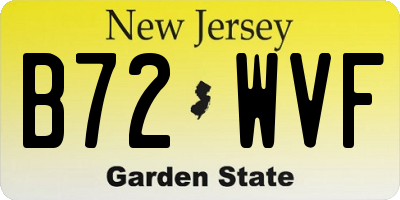 NJ license plate B72WVF