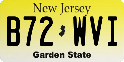 NJ license plate B72WVI