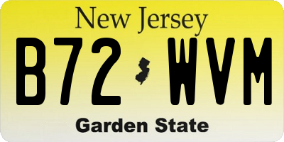 NJ license plate B72WVM