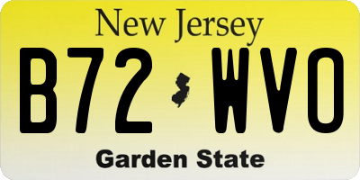 NJ license plate B72WVO