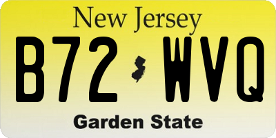 NJ license plate B72WVQ