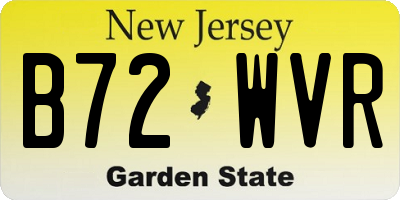NJ license plate B72WVR