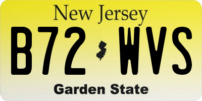 NJ license plate B72WVS